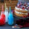 220 Pcs American Flag Patriotic Cupcake Toppers 4th of July Double Sides Glitter Star Cupcake Toppers Cake Toppers Picks Independence Day Cupcake Party Decorations Supplies Favors, Blue Red Silver